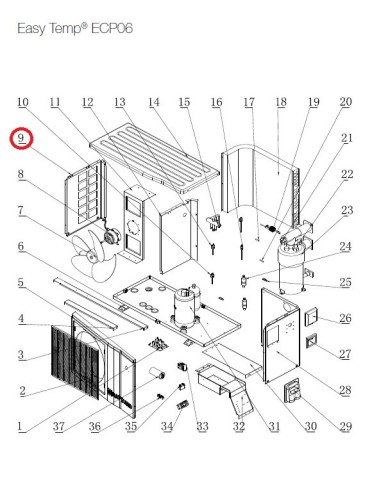 Panneau Gauche pour Pompes à Chaleur Easy Temp ECP06 Hayward