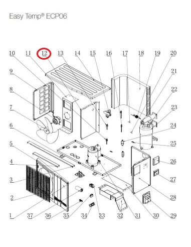 Panneau de Séparation pour Pompes à Chaleur Easy Temp ECP06 Hayward