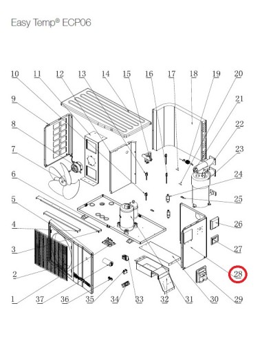 Panneau Droit pour Pompes à Chaleur Easy Temp ECP06 Hayward