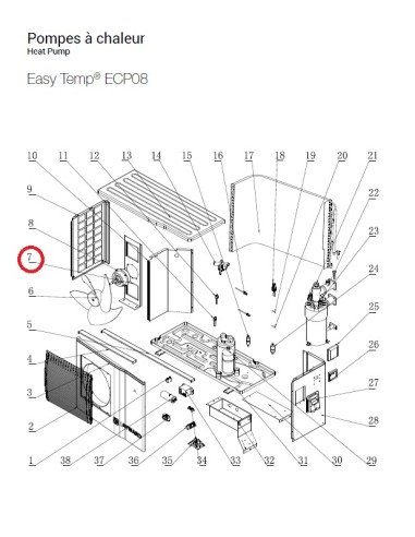 Support Moteur pour Pompes à Chaleur Easy Temp ECP06 Hayward