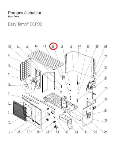 Filtre (Ø9.7 - Ø3.4) pour Pompes à Chaleur Easy Temp ECP08 Hayward