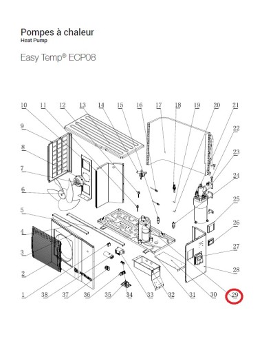 Compresseur pour Pompes à Chaleur Easy Temp ECP08 Hayward