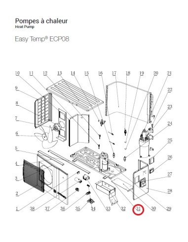 Fond pour Pompes à Chaleur Easy Temp ECP08 Hayward