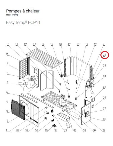 Condenseur Titane pour Pompes à Chaleur Easy Temp ECP11 Hayward