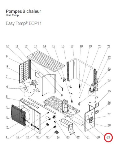 Compresseur pour Pompes à Chaleur Easy Temp ECP11 Hayward