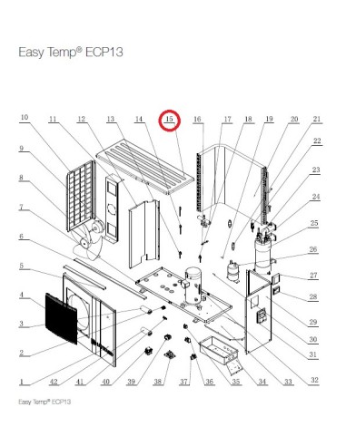 Panneau Supérieur pour Pompes à Chaleur Easy Temp ECP13 Hayward