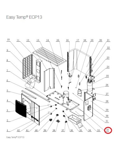 Compresseur pour Pompes à Chaleur Easy Temp ECP13 Hayward