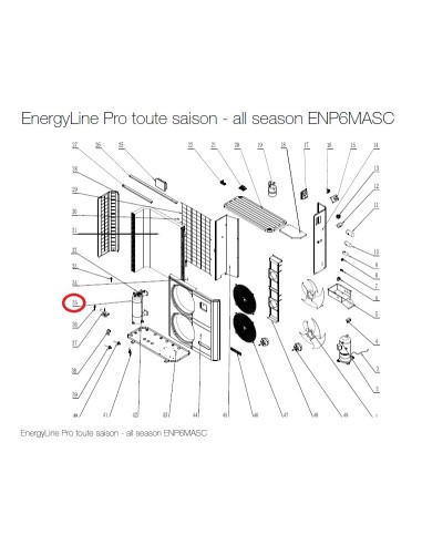 Condenseur Titane PVC pour Pompes à Chaleur EnergyLine Pro Toute Saison ENP6MASC Hayward