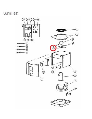 Condenseur Titane 14 KW pour Pompes à Chaleur SumHeat Hayward