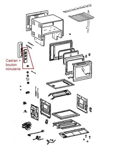 Cadran / Commande + Bouton / Minuteur pour Four Gourmet Tradition Rowenta