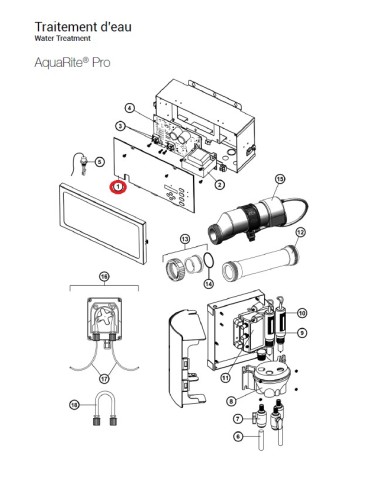 Face Avant pour Traitement D'eau AquaRite Pro LS Hayward