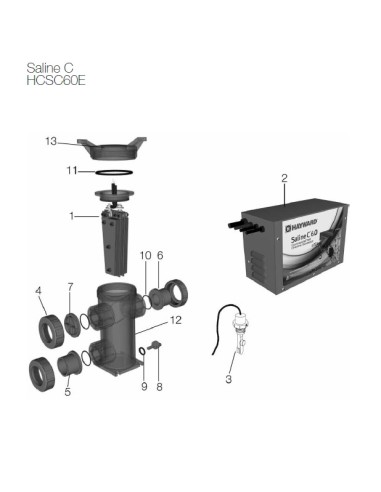 Câble de Cellule pour Traitement D'eau Saline C HCSC60E Hayward