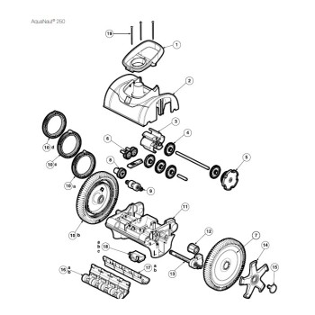 Arbre de Direction 2x2 pour Robot AquaNaut 250 Hayward