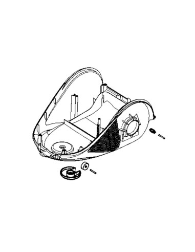 Demi-Boitier Inférieur + Roulette pour Aspirateur Compact Power Cyclonic Moulinex