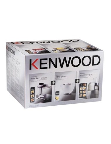 Kit d'Accessoires Hachoir + Presse-Agrumes + Râpe/Eminceur pour Kitchen Machine Cooking Chef KENWOOD