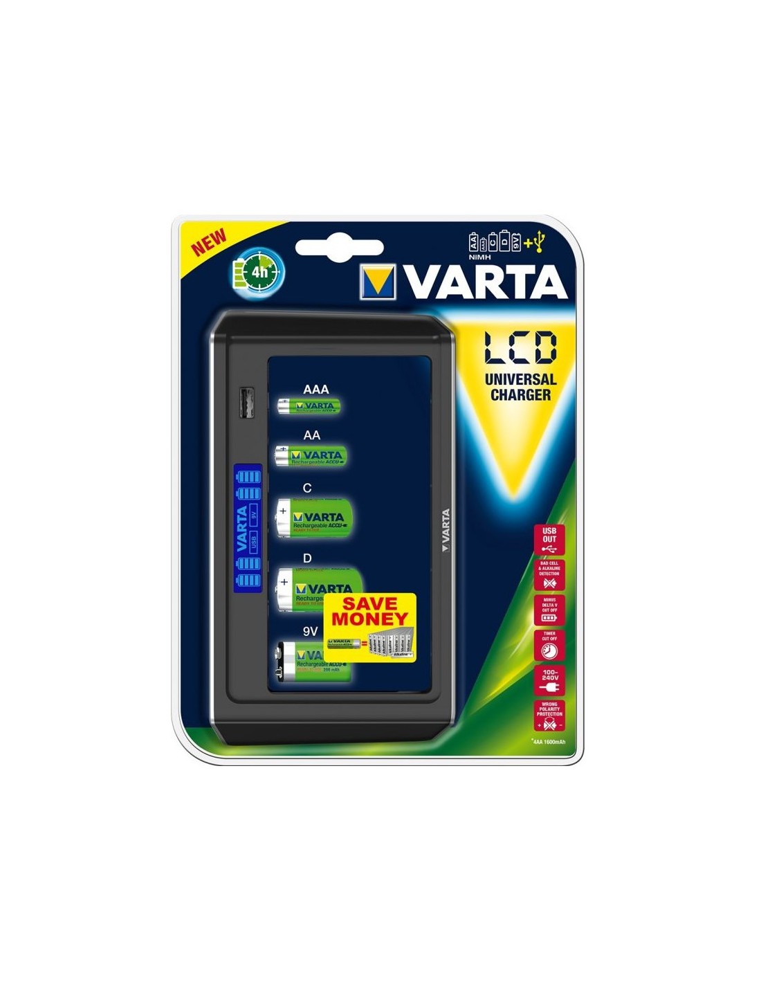 Chargeur VARTA LCD Multi Charger 8 piles rechargeables AA et AAA