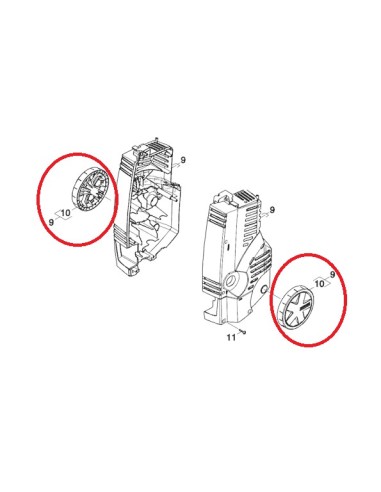 Jeu de 2 Roues Neutres pour Nettoyeur Haute Pression K 5.86 M Kärcher