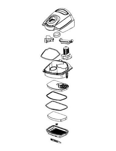 Couvercle Complet Vert pour Aspirateur City Space Cyclonic Moulinex