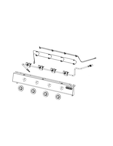 Console + Cablage (Eclairage + Allumage) + Tubulure Réchaud 28Mb pour Barbecue Master 4 Series Classic Campingaz