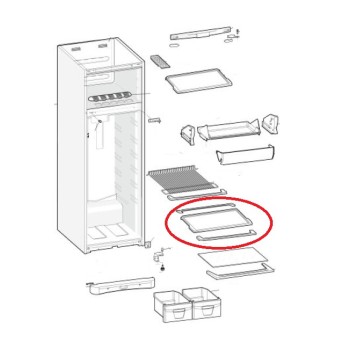 Clayette en Verre + Profils Blanc pour Réfrigérateur Indesit
