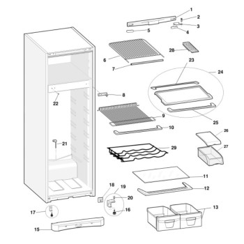 Clayette en Verre + Profils Blanc pour Réfrigérateur Indesit