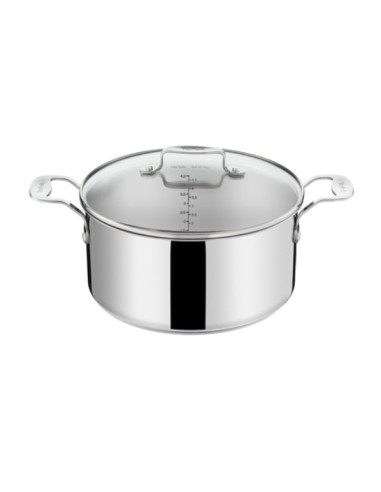 Faitout 24cm /5L +Couvercle en Verre Pro Inox Induction Tefal