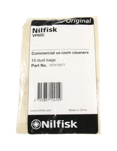 Lot de 10 Sacs pour Aspirateur VP600 Nilfisk