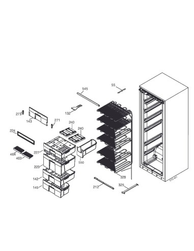 Volet Basculant pour Congélateur ZJ1322 Fagor 