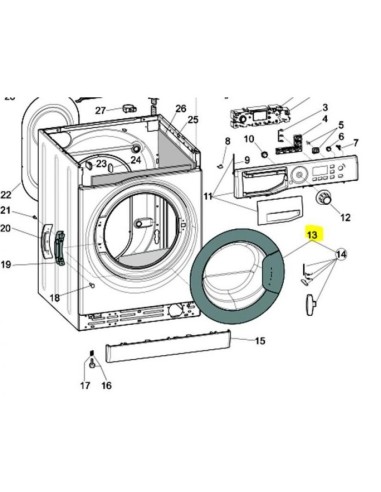 Hublot Complet pour Machine à Laver Linge RSG923 Ariston