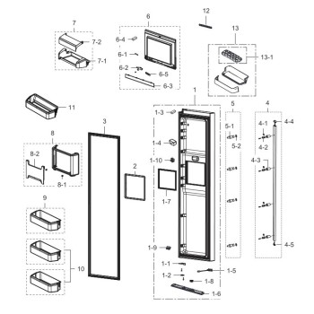 Couvercle Beurrier pour Réfrigérateur Américain RSG5PURS Samsung