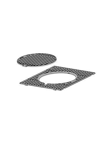 Grille Fonte Emaille Cadre + Cercle pour Barbecue Campingaz