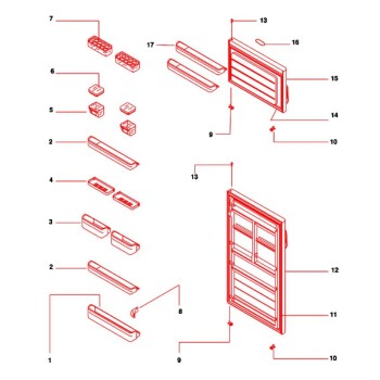 Joint Gris de Porte Congélateur 677X398 P900 pour Réfrigérateur B450VL Ariston