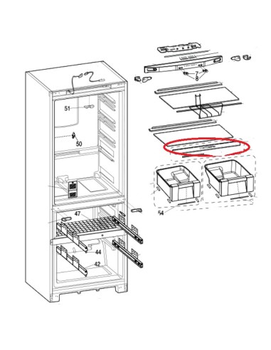 Profil Couvre Bac à Légumes pour Réfrigérateur E4DAAXC Hotpoint 