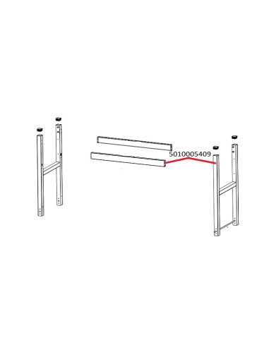 Kit de Tube Gauche ou Droite pour Chariot + Support Cuve pour Plancha Campingaz