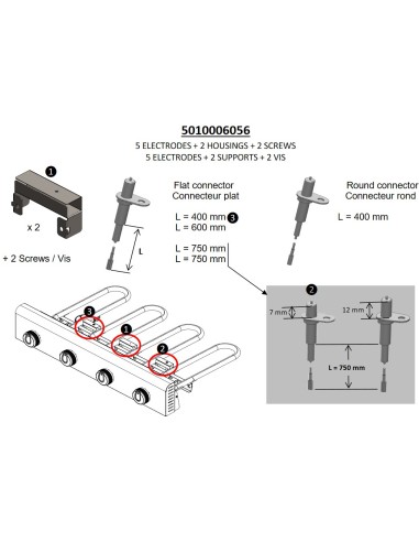 Electrodes + Supports Kit pour Barbecue Campingaz