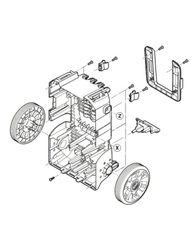 Couvercle Arrière Complet avec Roues pour Nettoyeur Haute Pression Bosch
