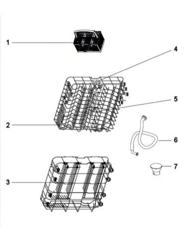 Panier Supérieur avec Bras pour Lave-Vaisselle...