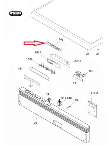 Clavier Electronique pour Lave-Vaisselle Rosières