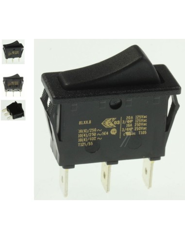 Interrupteur 1 Pole Sans Ampoule 16A/250V