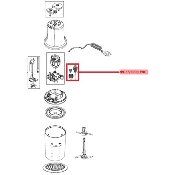 Pignons Crantées Noir et Blanc pour Mini Hachoir Moulinex