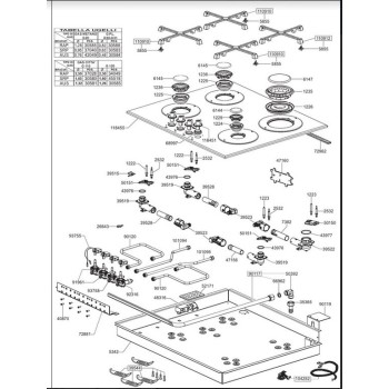 Grille de Brûleur Auxilliaire + Butées pour Table de Cuisson SMEG 