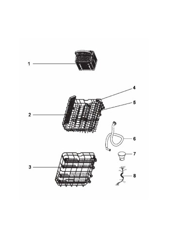 Panier Supérieur 12 Couverts pour Lave Vaisselle OCEANIC 