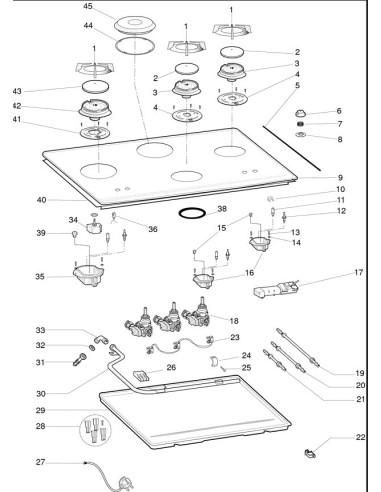 Ressort Disque Bouton 1500 W pour Plaque de Cuisson Gaz HOTPOINT