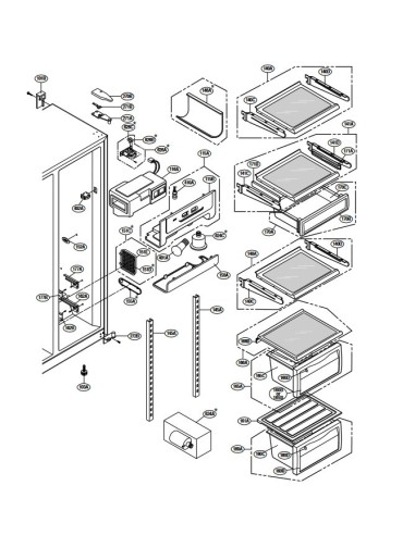 Ensemble Clayette Frigo 230-240V pour Réfrigérateur LG