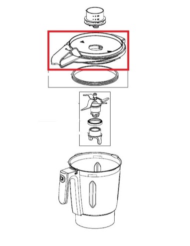 Couvercle Bol + Joint Noir pour Robot Chauffant MOULINEX 