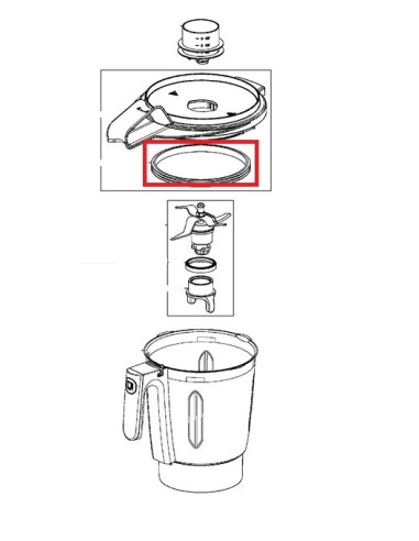 Joint Couvercle Noir pour Robot Chauffant Moulinex