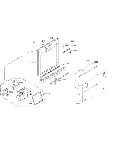Joint  Boite à Produit Contre Porte pour Lave Vaisselle BOSCH 