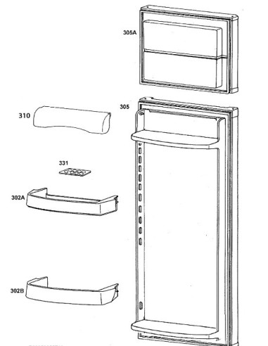 Porte de Réfrigérateur avec Joint pour Réfrigérateur  FAURE