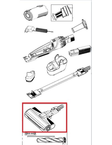 Electro Brosse Vert + Noir pour Aspirateur A Main XNANO ROWENTA