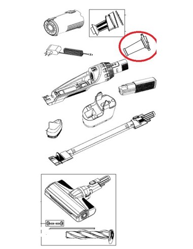 Filtre Mousse Séparateur pour Aspirateur A Main  ROWENTA